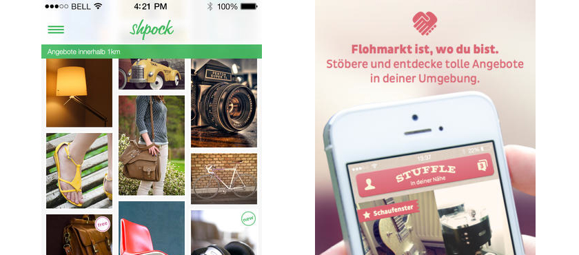 Shpock und Stuffle, die Flohmarkt-Apps